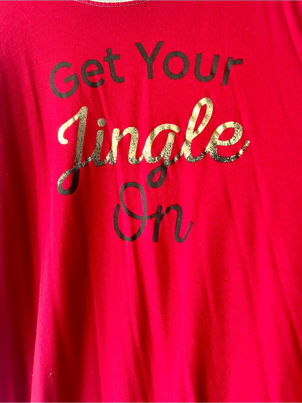 Maurices Red & Gray Raglan 'Get Your Jingle On' Long Sleeve Christmas Shirt XXL - Picture 2 of 4